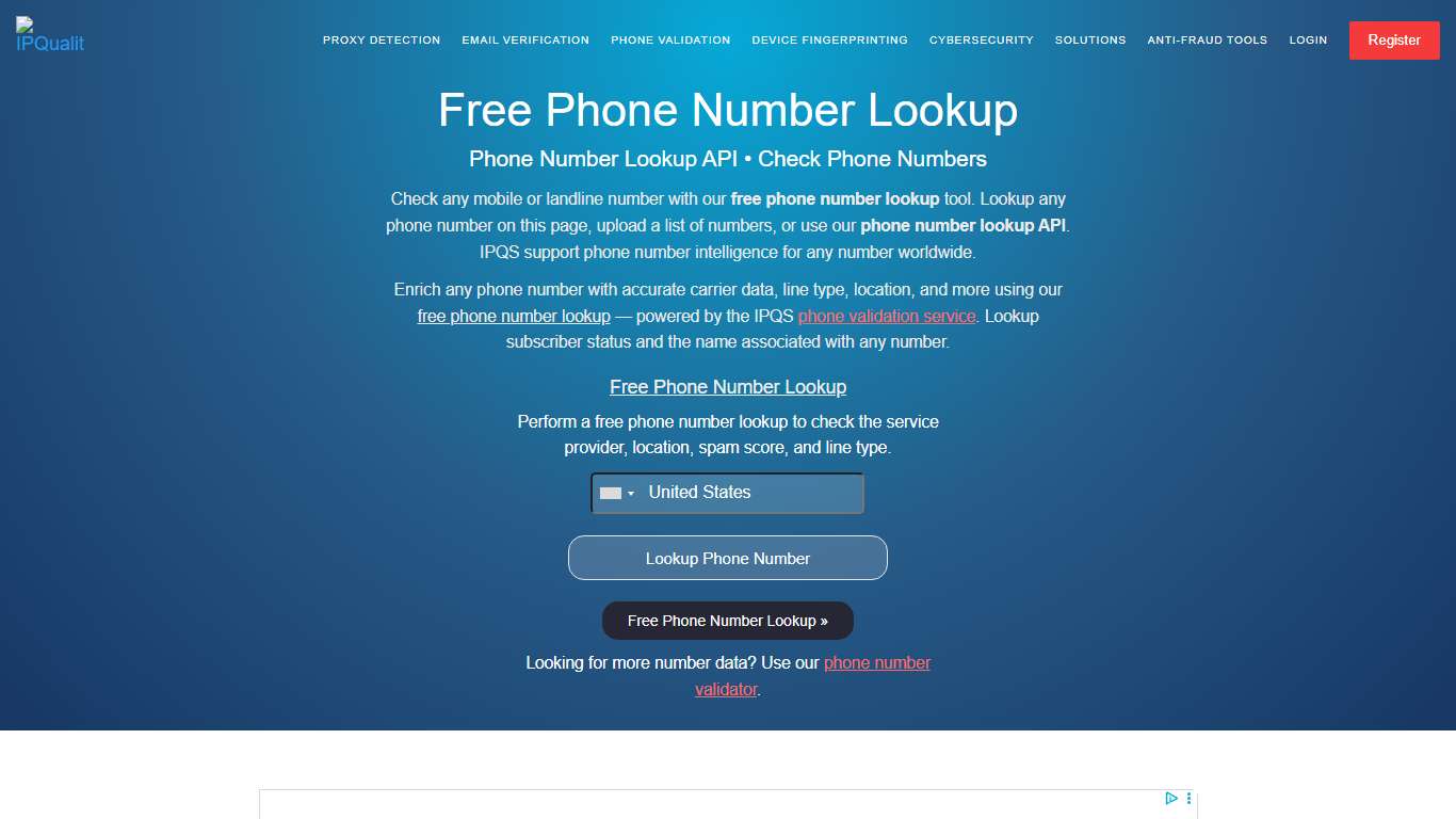 Free Phone Number Lookup Tool Phone Number Lookup API